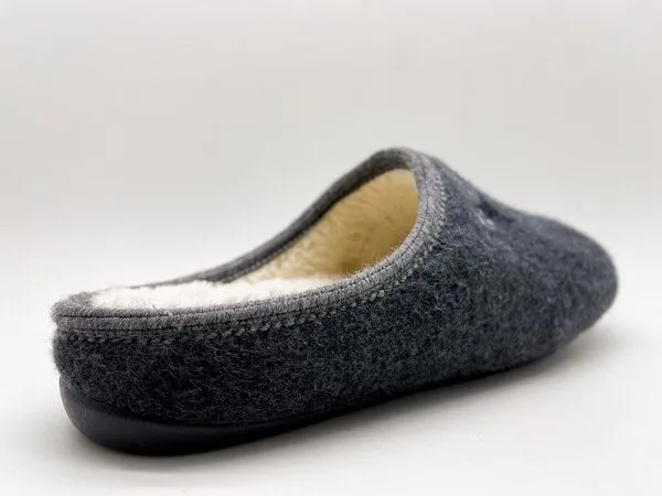 thies Veganer Hausschuh "thies ® Organic Slipper", aus superweicher Bio-Baumwolle, Dark grey (grau), – Produktbild 3 von 4