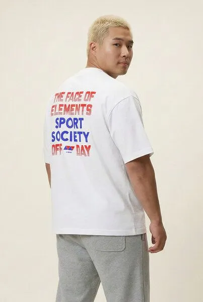THE FACE OF ELEMENTS THE FACE OF ELEMENTS Off Day - Heavy Oversized Fit T-Shirt aus 100% Bio-Baumwolle, White (weiß), – Produktbild 3 von 4