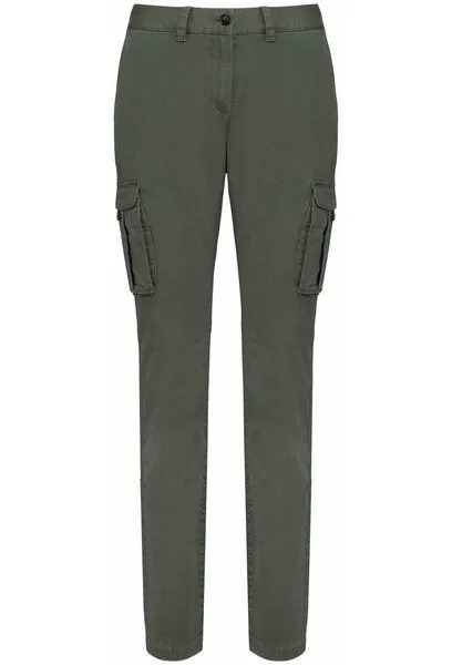 Greenspired Greenspired Umweltfreundliche ausgewaschene Damencargohose 250g/m², Verwaschenes khaki, – Produktbild 1 von 1