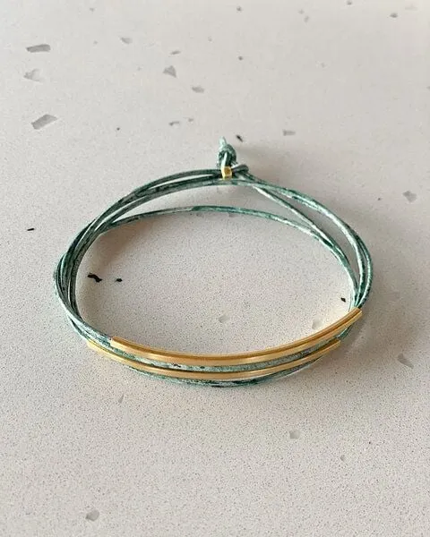 pikfine pikfine Tube Armband Tingval vergoldet, Eukalyptus, – Produktbild 1 von 4