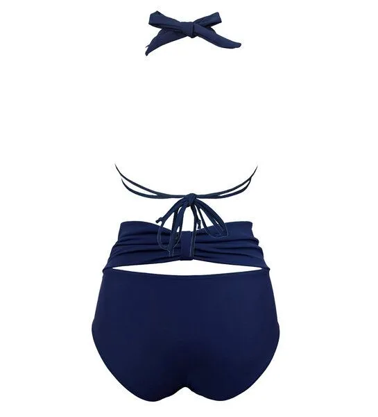 Anekdot Anekdot Bikini Set Versatile Top + Bow Back Slip, Navy (blue), – Produktbild 3 von 3