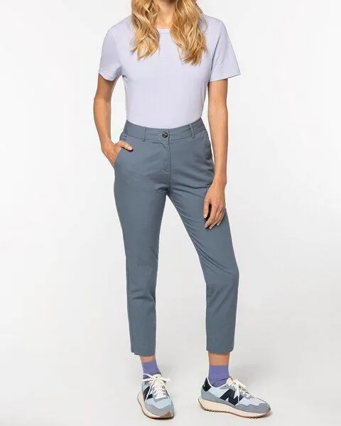 YTWOO YTWOO Nachhaltige 7/8 Chino-Damenhose, Grau, – Produktbild 2 von 3