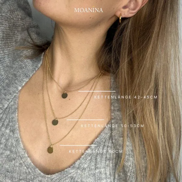 MOANINA MOANINA Kette Bali Lotusblüte - 925 Silber/18k Gold Vermeil - 3 Längen, Silber, – Produktbild 2 von 2