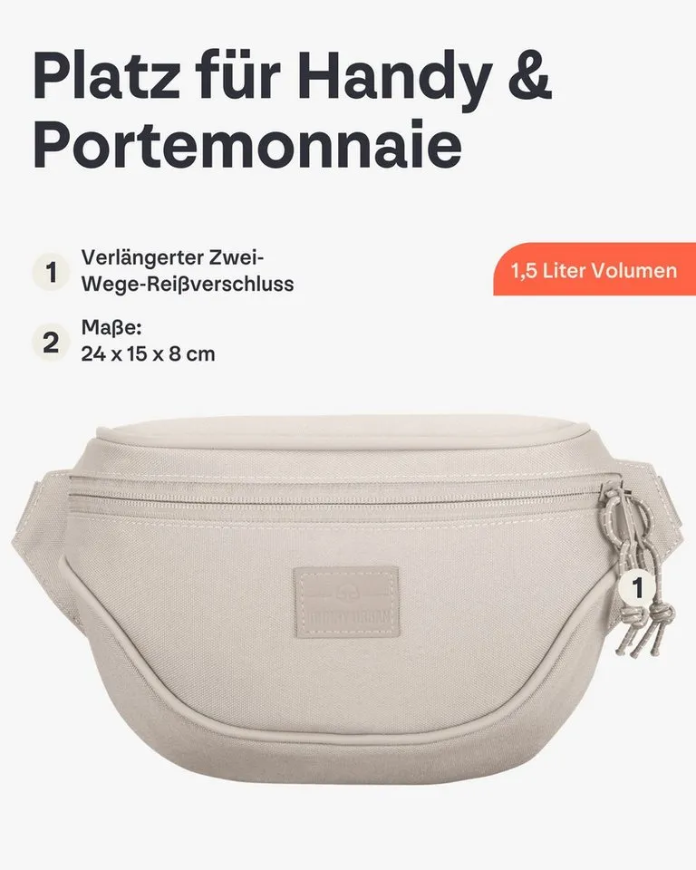 Johnny Urban Gürteltasche Ben Bauchtasche Damen Herren Wasserabweisend (1-tlg), Größenverstellbar, Wasserabweisend, Braun, – Produktbild 3 von 5