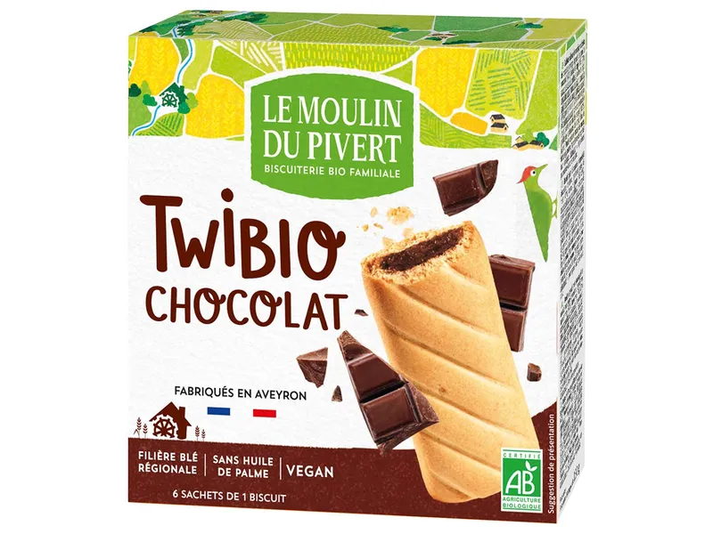 Le Moulin du Pivert Le Moulin du Pivert Mürbteigkekse Twibio mit Schokocreme – Produktbild 1 von 2