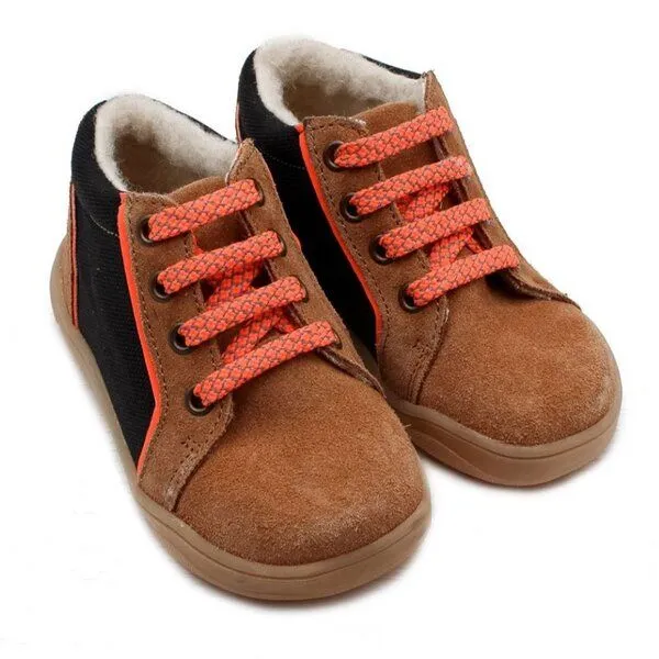 Pololo Pololo Barfuß-Membran-Halbschuh "Mario", gefüttert, zum Schnüren, Braun, – Produktbild 1 von 4
