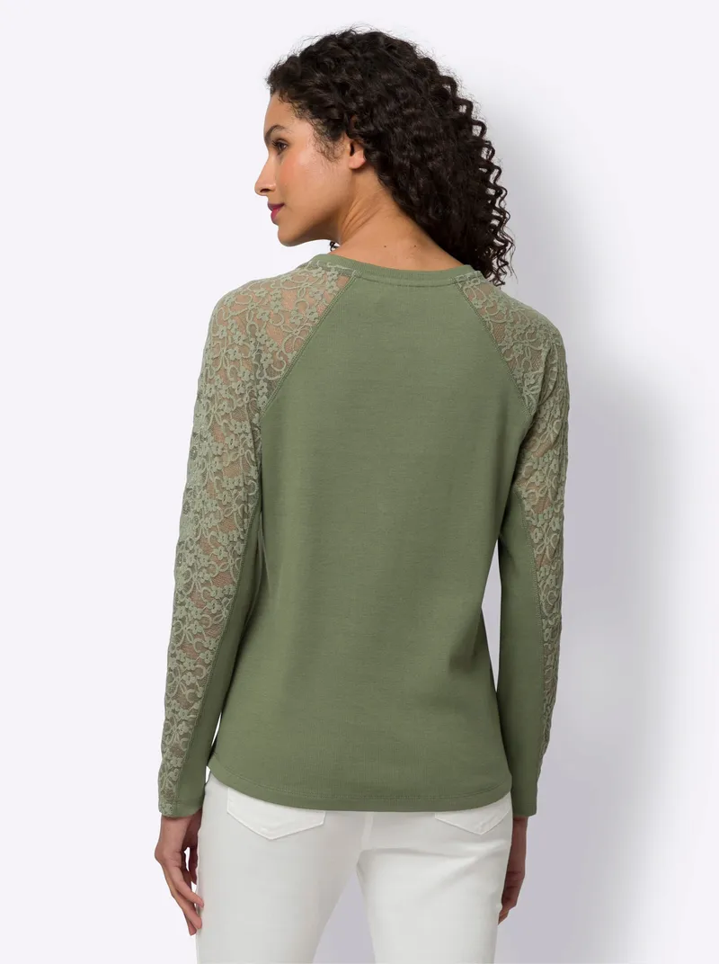 heine Langarmshirt khaki, Khaki, – Produktbild 1 von 2