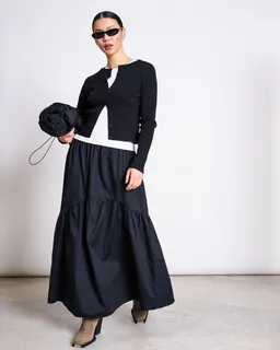 JAN N JUNE JAN 'N JUNE Damen vegan Maxirock Alca Schwarz – Produktbild 1 von 1