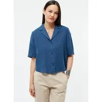 Givn Berlin Givn Berlin Kurzarmbluse GBCAROL relaxed aus Leinen, Blazing blue (linen), – Produktbild 1 von 1