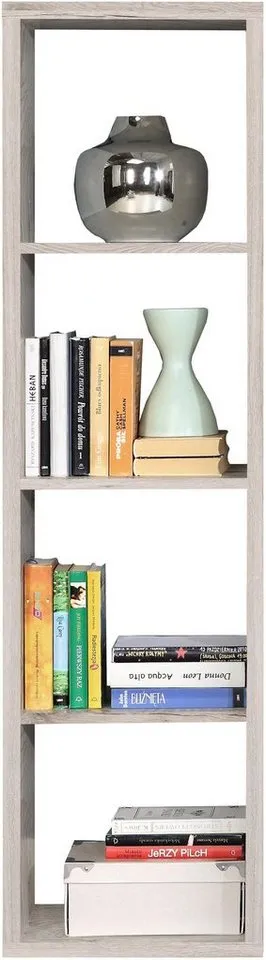 FORTE Standregal Mauro, FSC®-zertifiziert, Fachgröße 33x33cm, 4 Fächer, Beige, – Produktbild 5 von 8