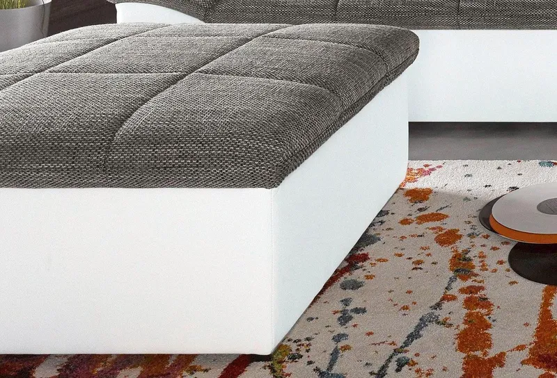 DOMO collection Hocker SPLASH 87x87 cm, komfortabel, modernes Design, Grau|weiß, – Produktbild 5 von 5