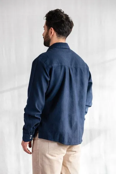Jyoti - Fair Works Jyoti - Fair Works Bio-Baumwoll Flanellhemd Nakshita, Grau-blau, – Produktbild 2 von 4