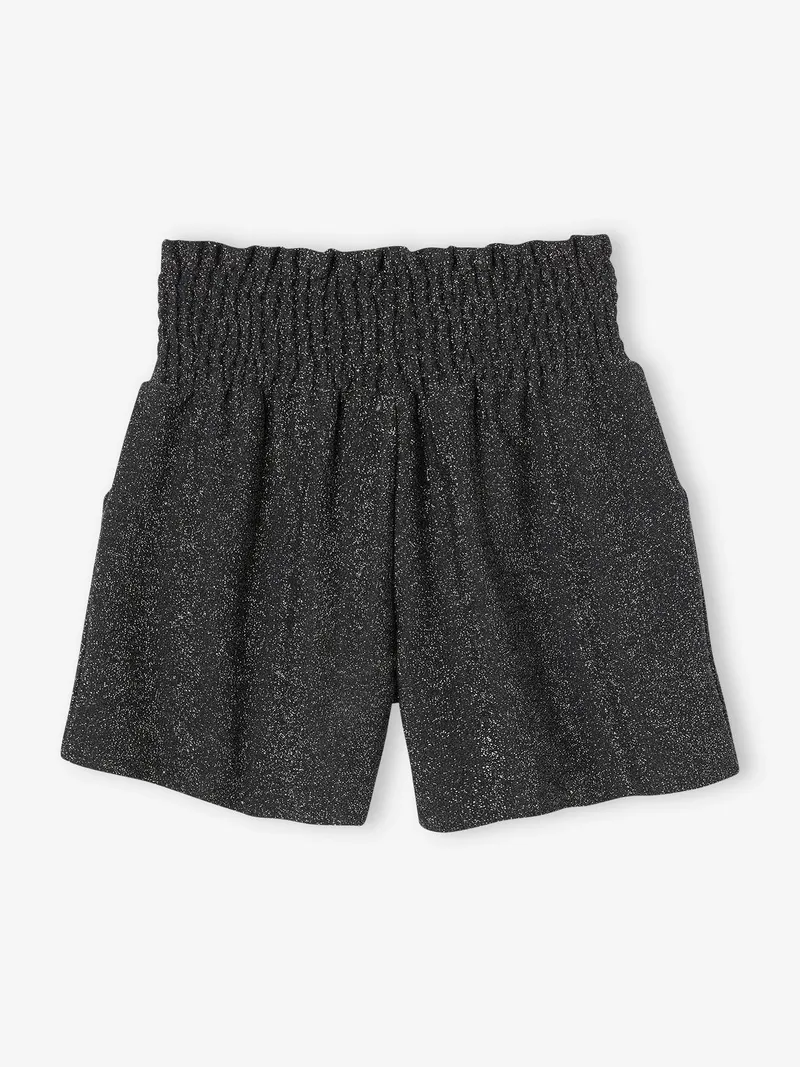 Vertbaudet Mädchen Shorts in Metallic-Optik, Anthrazit, – Produktbild 2 von 3