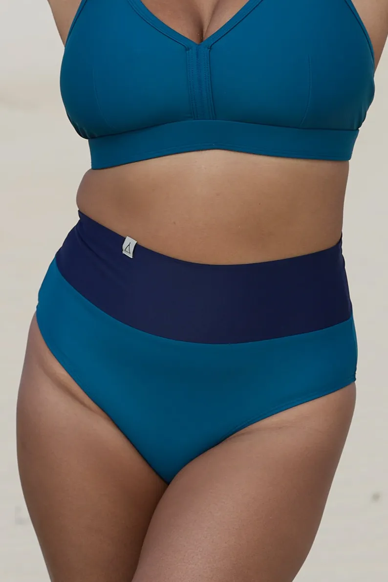 Inaska Inaska Damen vegan Bikiniunterteil Soft High Waist Feel Petrol/ Dunkelblau, Teal, – Produktbild 2 von 2