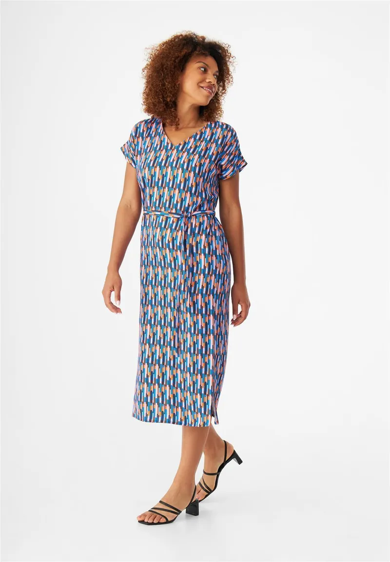 Givn Berlin Ecovero Kleid Modell: Philine, Blue/ornage drops, – Produktbild 1 von 1