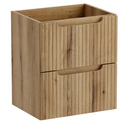 Lomadox Waschbeckenschrank NEWPORT-56-EVOKE 50 cm breit mit 2 Schubladen, Eiche mit gerillter Front – Produktbild 1 von 1