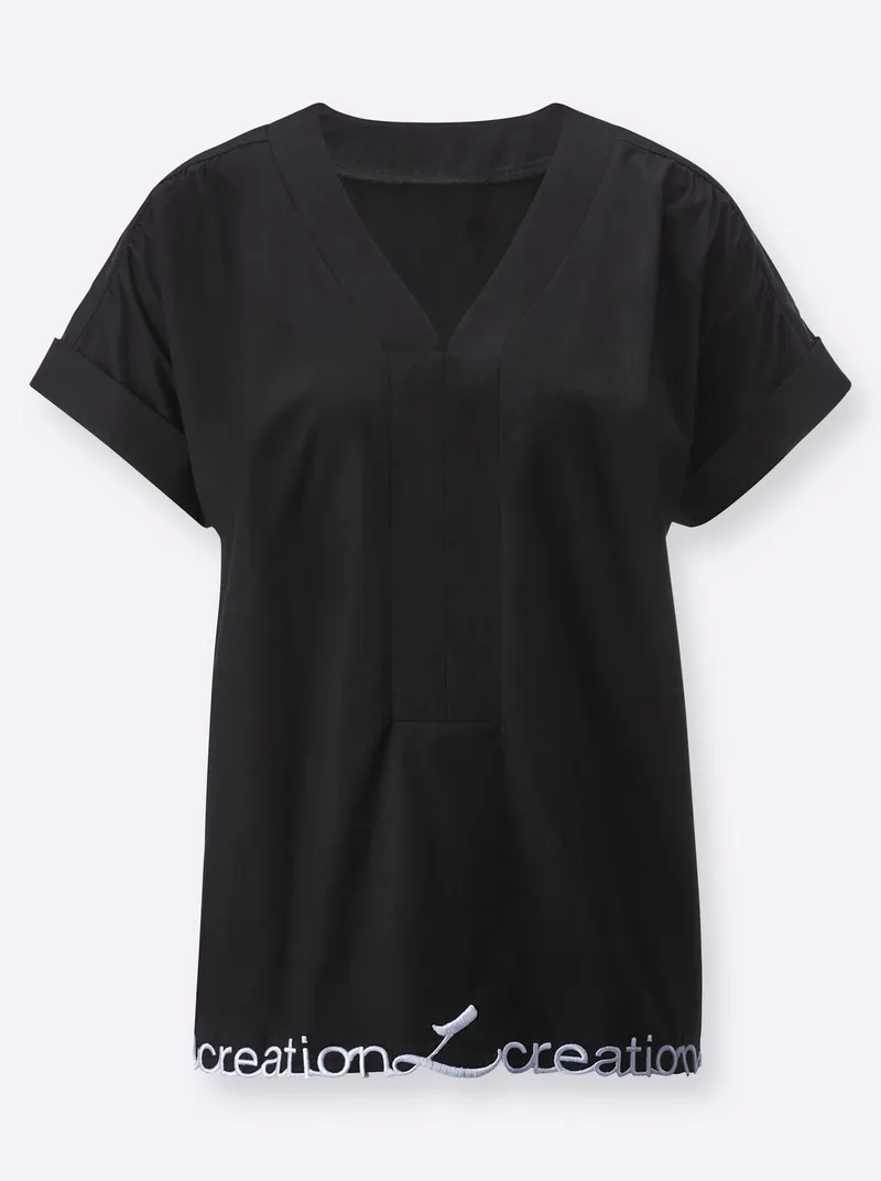 Witt Baumwollbluse, Schwarz, – Produktbild 2 von 2