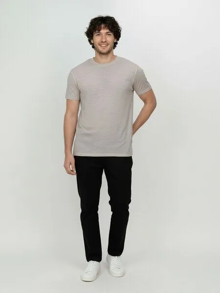 GreenBomb GREENBOMB Basic Loom - Funktionales T-Shirt aus Merino-Wolle / Fair & Vegan, Grau (sandstone), – Produktbild 3 von 4