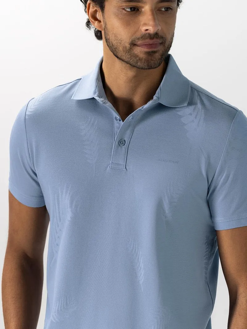 State of Art State of Art Polo Piqué Blattmuster Hellblau - Größe 3XL, Hellblau, – Produktbild 2 von 5