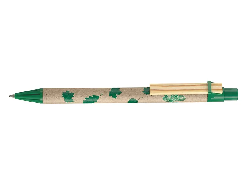 RITTER CARES RITTER CARES Papp-Druckkugelschreiber grün Holzclip flach, Funktionsteile grün – Produktbild 2 von 2