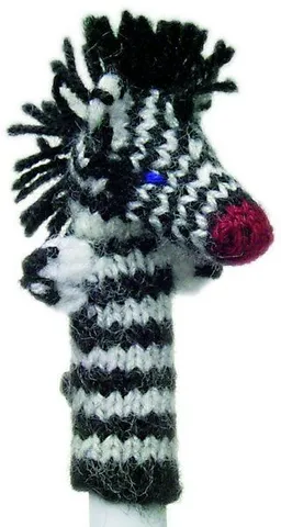 El Puente El Puente Gestrickte Fingerpuppe "Zebra" | Fair Trade & Handmade aus Peru – Produktbild 1 von 1