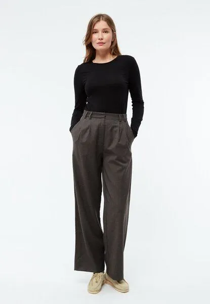 Givn Berlin Givn Berlin Hose GBLIZ aus Wolle mit weitem Bein, Grey, – Produktbild 1 von 3