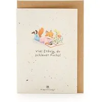 Die Stadtgärtner Die Stadtgärtner Wachsende Grußkarte zum Schulanfang I Back to School Karte „Fuchs“ mit Saatpapier I Mit Wildblumen-Samen zum Einpflanzen I Grußkarte mit Umschlag I 10,5 x 14,8 cm (DIN A6) I Kreative Geschenkidee für Kinder, Schule & Schulalltag – Produktbild 1 von 1