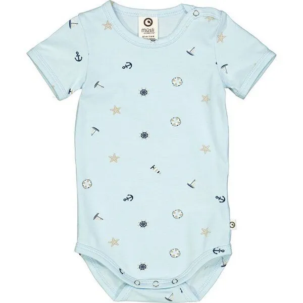 Fred's World by Green Cotton Fred's World by Green Cotton Body Kurzarm Maritim, Hellblau, – Produktbild 1 von 1