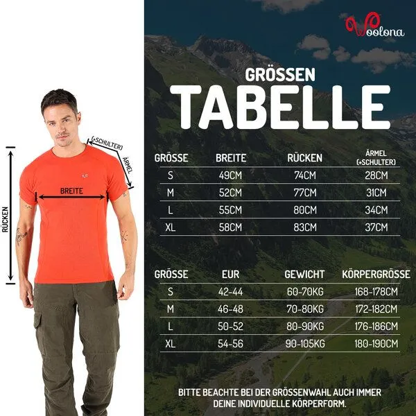 Woolona Woolona Kurzarmshirt - BERG- 100% Merinowolle, Navy, – Produktbild 2 von 3