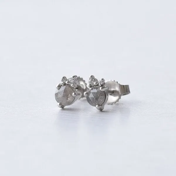 Eppi Eppi Goldohrringe mit Salt´n´Pepper Diamanten Meave, Rosa, – Produktbild 3 von 4