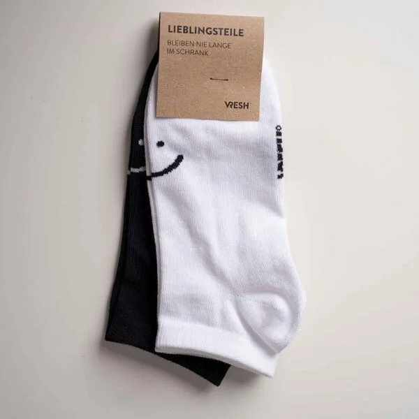 Vresh Clothing Vresh Clothing 2er Pack Sav - Sneaker Socken aus Biobaumwoll-Mix, Gemischt s/w, – Produktbild 3 von 4