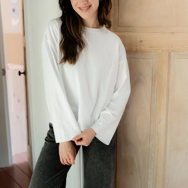 NORDLICHT NORDLICHT Oversize Langarmshirt Pien, Weiß, – Produktbild 4 von 4