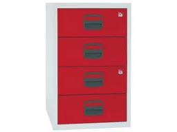 BISLEY Home BISLEY Home Container, mit 4 Schubladen grau/rot – Produktbild 1 von 1