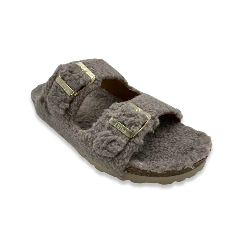 thies thies Damen vegan Sandalen Teddy Taupe, Beige, – Produktbild 2 von 2