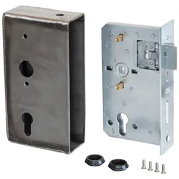 Alberts ALBERTS Schlosskasten m.verz.Schloss, Kasten Stahl roh, Dornm.65mm, Entfern.72mm, Tiefe 50mm – Produktbild 1 von 1