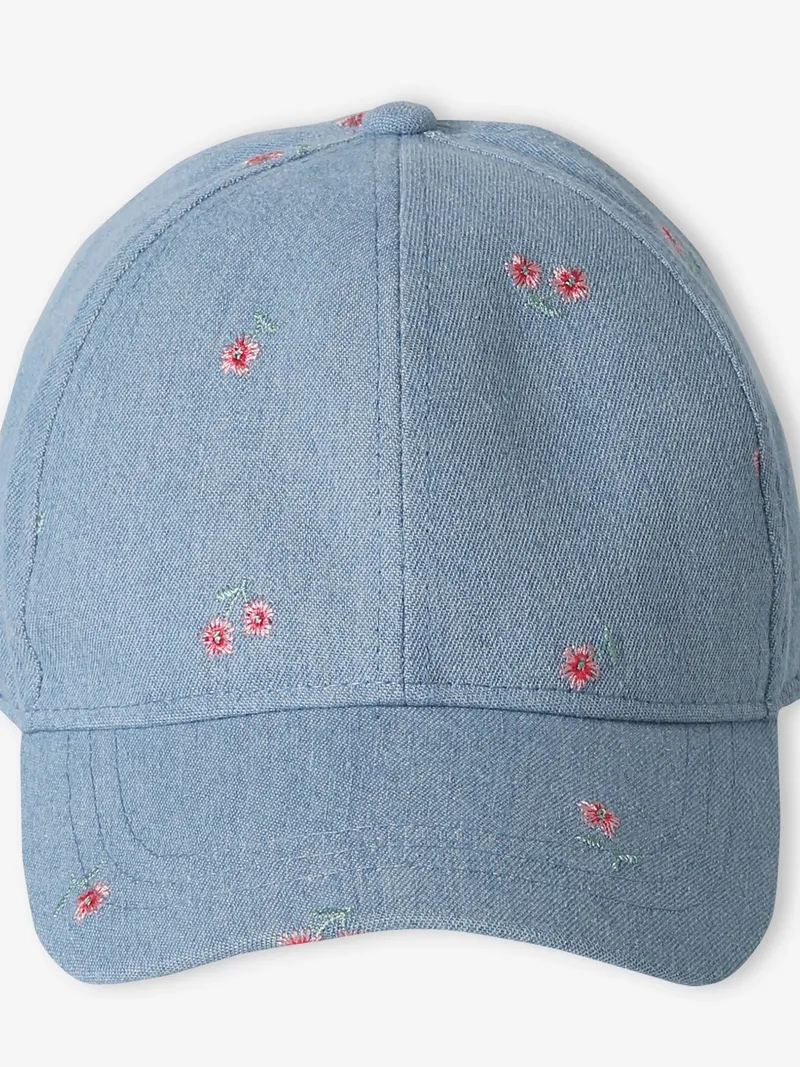 Vertbaudet Mädchen Cap mit Stickerei, Jeansblau, – Produktbild 4 von 4