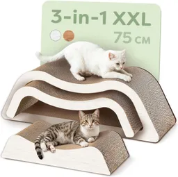 Knupis Kratzbrett Kratzpappe Katze XXL 75cm 3 - teilig – Kratzmöbel aus kratzfester, (Set, 3-teiliges Kratzbrett-Set), Langlebig bis 2 Jahre – Krallenpflege – Platzsparend – Möbel schutz – Produktbild 1 von 1