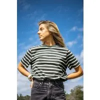 SALZWASSER SALZWASSER JASPER – Heavy T-Shirt (Herren/Unisex) aus 100% Bio-Baumwolle (GOTS), Grün (gestreift), – Produktbild 1 von 1