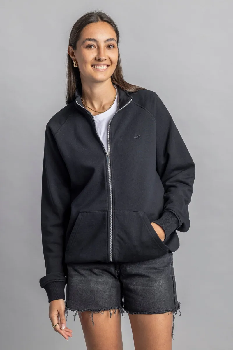 DIRTS DIRTS Herren vegan Sweatjacke Zip Schwarz, Schwarz, – Produktbild 2 von 2
