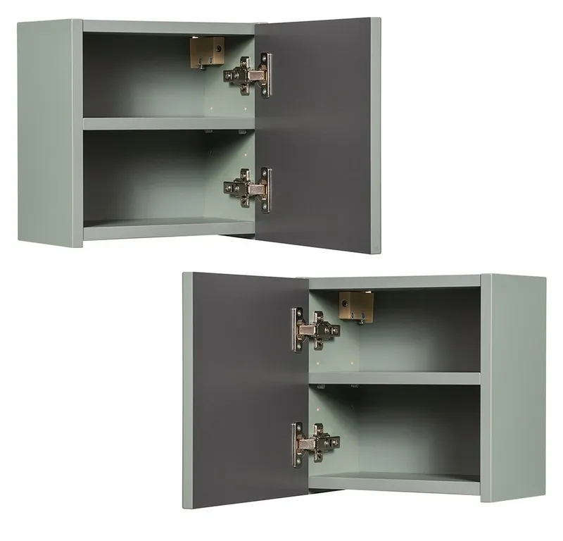 Lomadox Hängeschrank NEWPORT-56-GREEN Wandschrank Badschrank, Schilfgrün, gerillte Front, ca. 30/30/19cm, Grün, – Produktbild 3 von 5