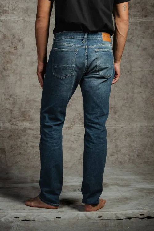Kuyichi Kuyichi Herren vegan Jeans Jim Regular Slim Aged Indigo, Dunkelblau, – Produktbild 2 von 2