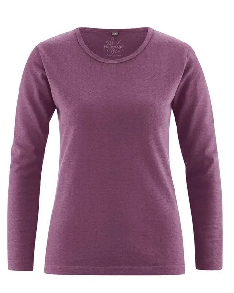 HempAge HempAge Langarmshirt Basic Hanf/Biobaumwolle, Purple, – Produktbild 1 von 2