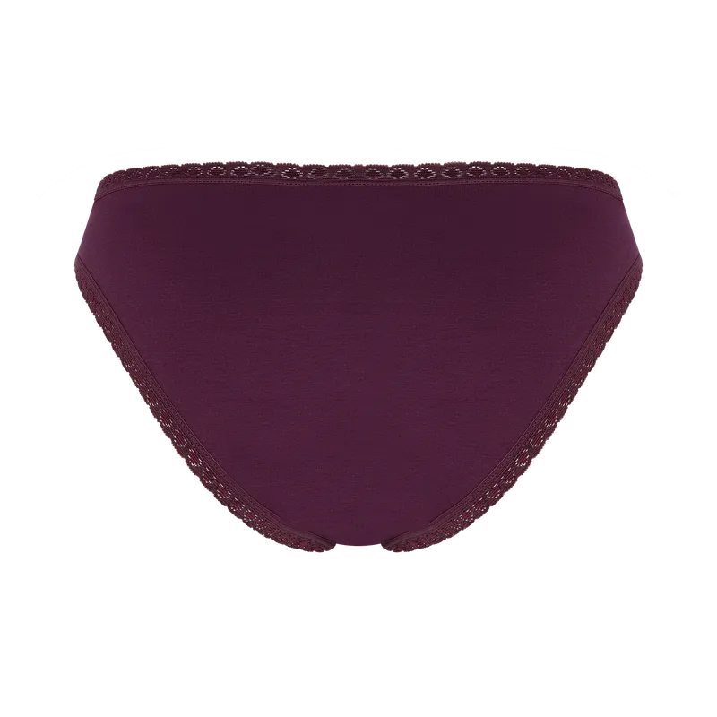 Albero Natur Albero Natur Damen vegan Multipack 6x Slips Mit Spitze Aubergine, Violett, – Produktbild 1 von 2