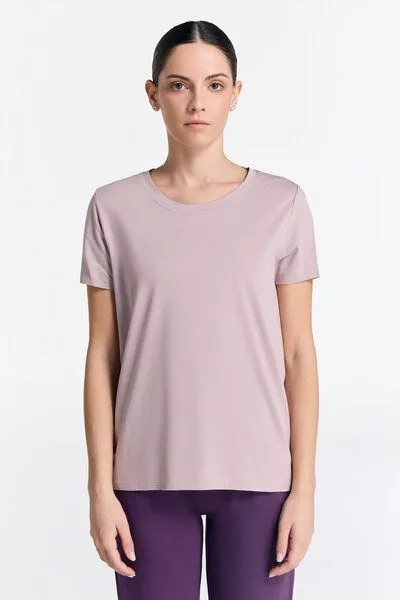 True North True North Damen Kurzarmshirt aus Bio-Baumwolle & Tencel Modal T1100, Rosenrauch, – Produktbild 1 von 1