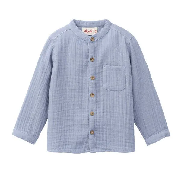 People Wear Organic People Wear Organic Musselin Hemd Baby GOTS, Blau, – Produktbild 1 von 2