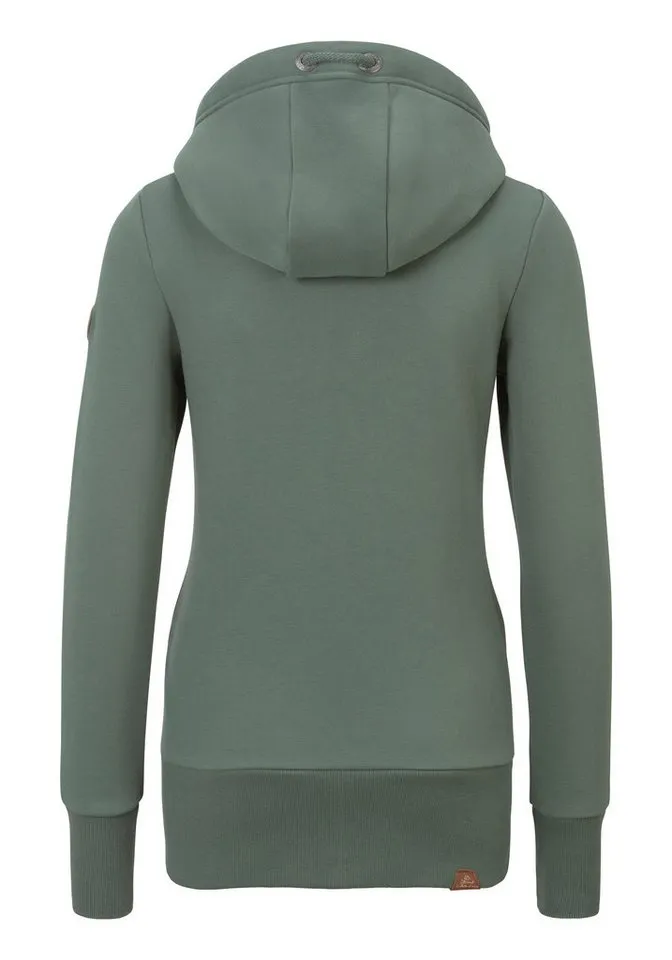 ragwear ragwear Sweatjacke NESKA ZIP O figurbetont in melierter Optik und mit großer Kapuze, Blau, – Produktbild 5 von 5