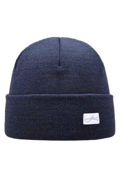 Lou-i Lou-i Kindermütze mit Umschlag Merinowolle Beanie, Jeansblau, – Produktbild 1 von 3
