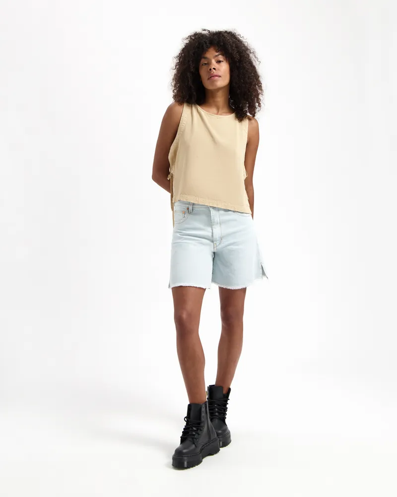 Kuyichi Kuyichi Damen vegan Shorts Feline High Rise Hellblau, Extra hellblau, – Produktbild 1 von 2