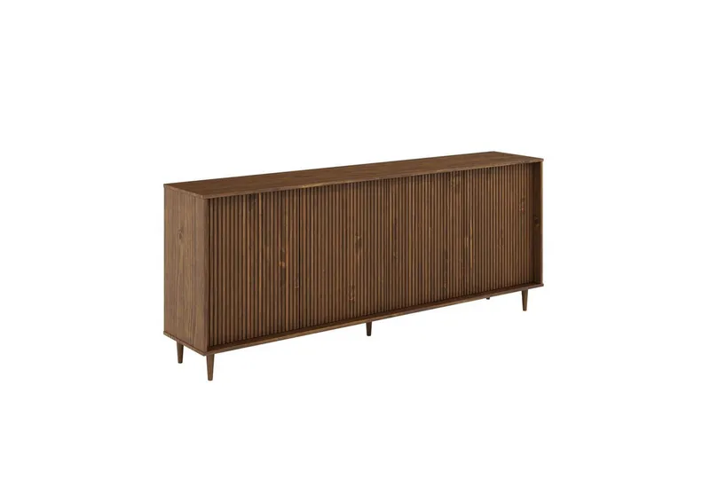 OTTO home Sideboard Malmedy Front mit gefrästen Rillen, Kommode aus massivem Kiefernholz, Push-to-open, FSC, Breite 200 cm, Braun, – Produktbild 1 von 5