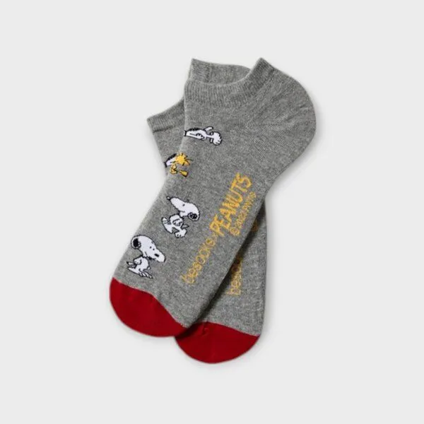 BeSocks BeSocks Sneaker Socke Bio-Baumwolle - SNOOPY, Grau, – Produktbild 1 von 3